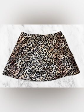 Princess Polly Leopard Print Satin Mini Skirt - Tan, Black